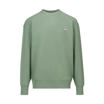 HUGO BOSS SS23 Unisex Solid Heart Logo Sweatshirt Light Green 50500821-351