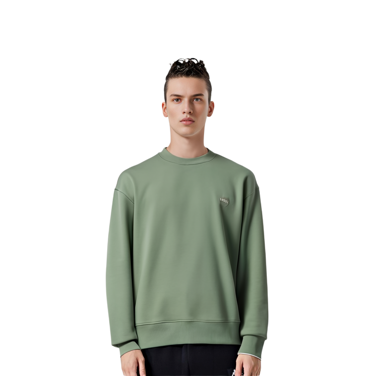Shop HUGO BOSS SS23 Unisex Sweatshirt Logo Hati Hijau Muda 50500821-351