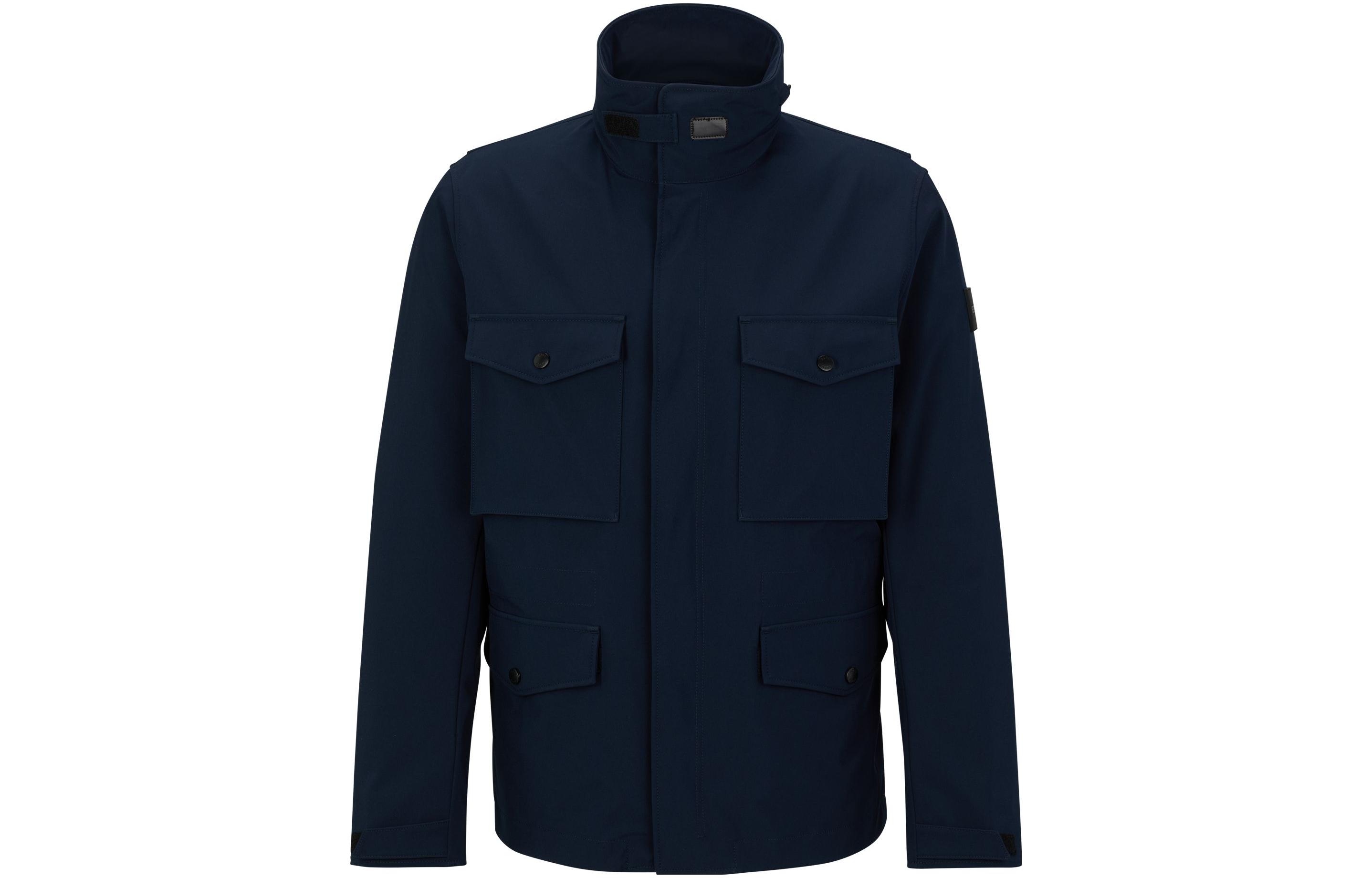 HUGO BOSS SS23 Water-Resistant Softshell Jacket Navy Blue Outerwear 50494211-404