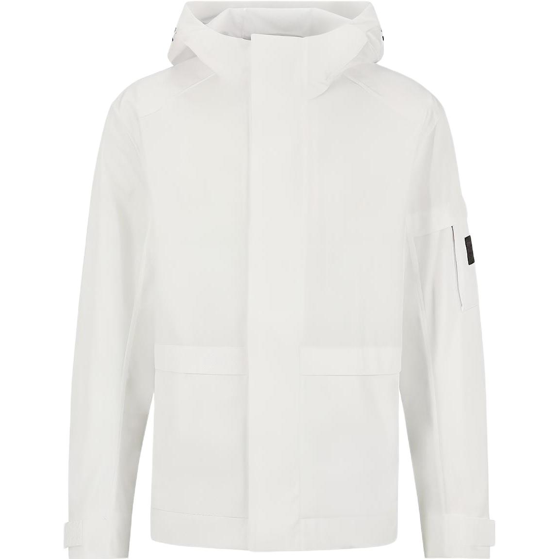 HUGO BOSS SS23 White Hooded Zip-Up Solid Loose-Fit Jacket 50487174-100