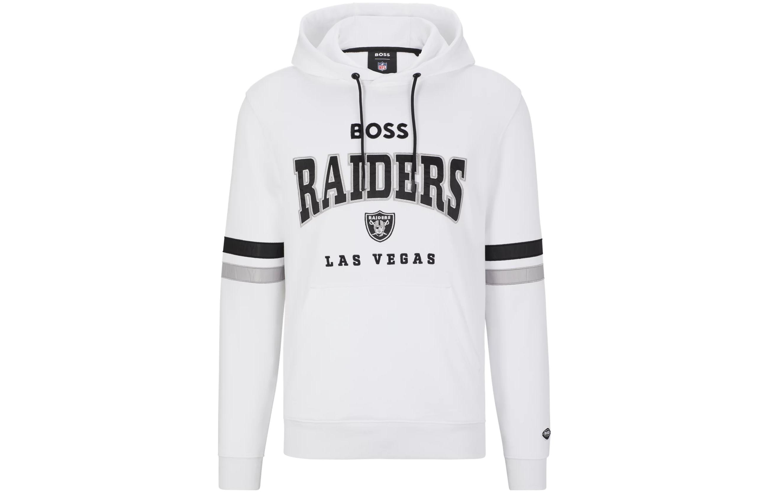 HUGO BOSS SS23 White Hoodie with Solid Color Letter Print 50497505-104