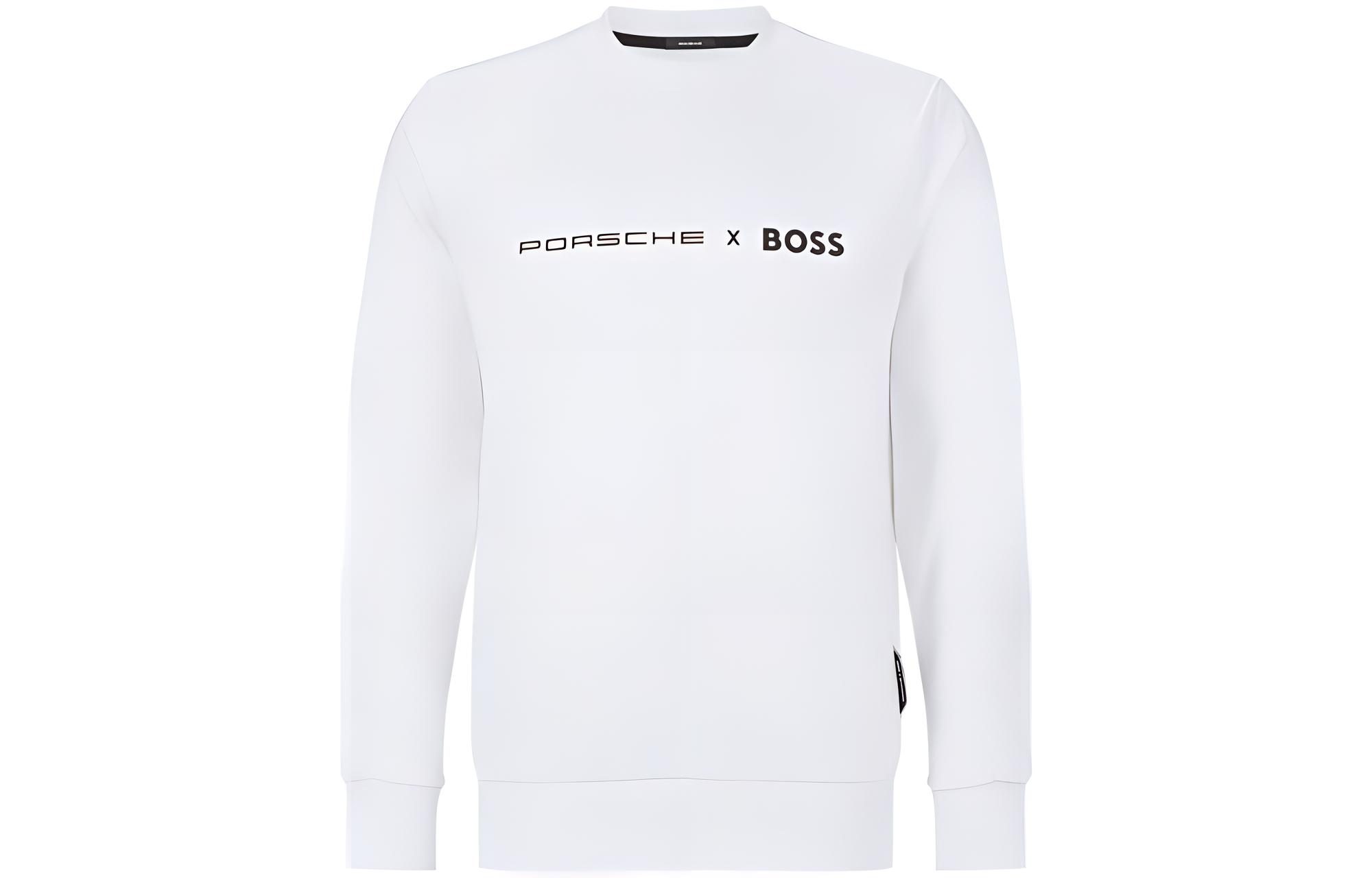 HUGO BOSS SS23 White Logo Print Crewneck Sweatshirt 50483755-100