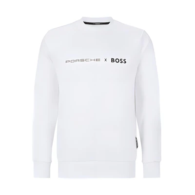 HUGO BOSS SS23 White Logo Print Crewneck Sweatshirt 50483755-100
