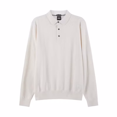 HUGO BOSS SS24 Beige Solid Casual Long Sleeve Sweater. 50476357-131