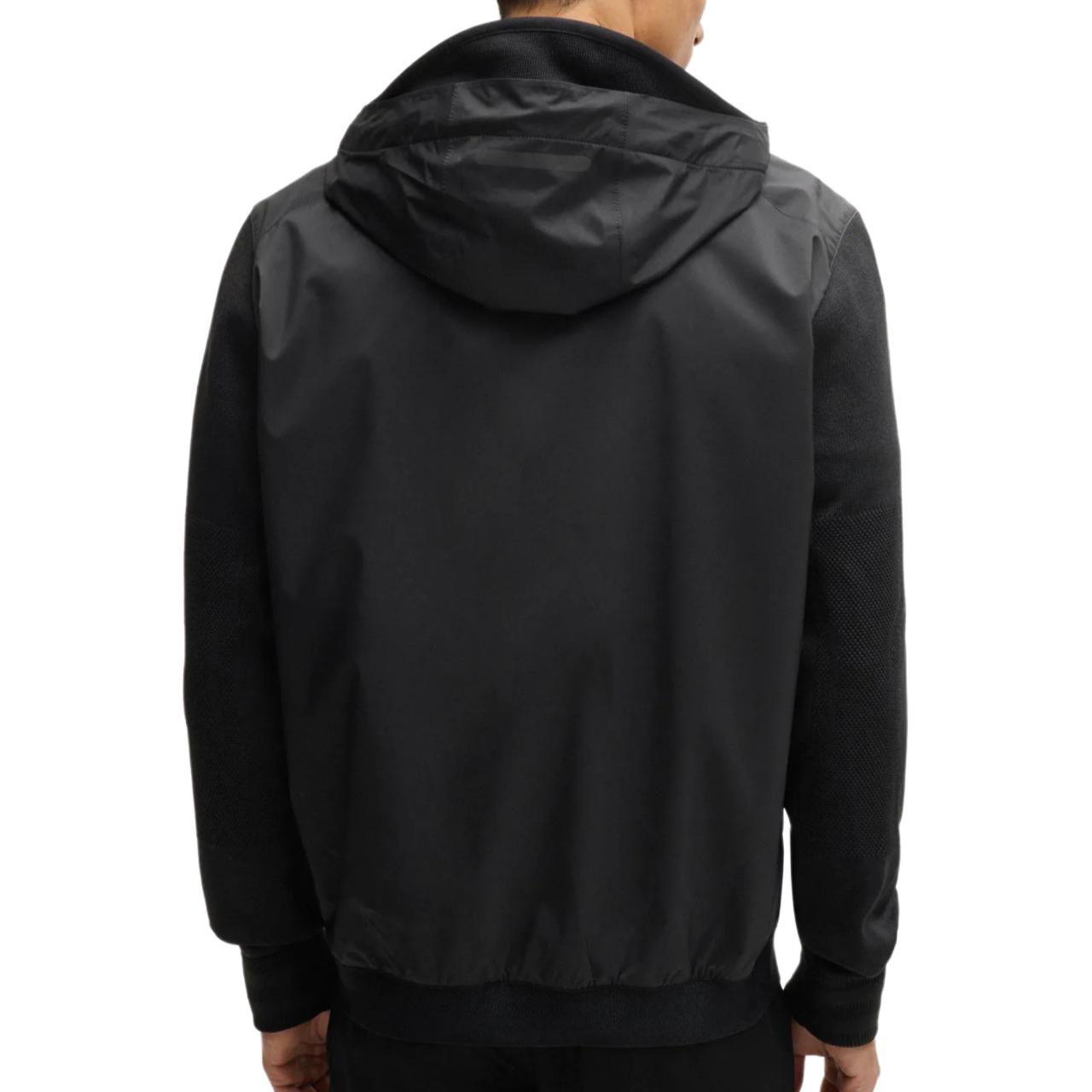 HUGO BOSS SS24  Black Solid Color Hooded Zip Jacket. 50518141-001 圖 4