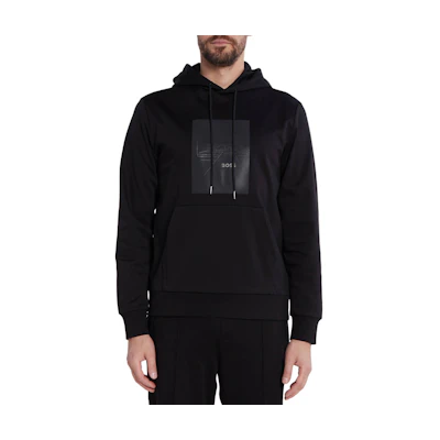 HUGO BOSS SS24 Black Solid Drawstring Hoodie 50505319