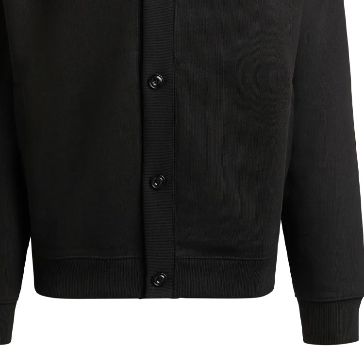 Sizing HUGO BOSS SS24 黑色V領寬鬆版型LOGO設計針織毛衣。 50516705-001