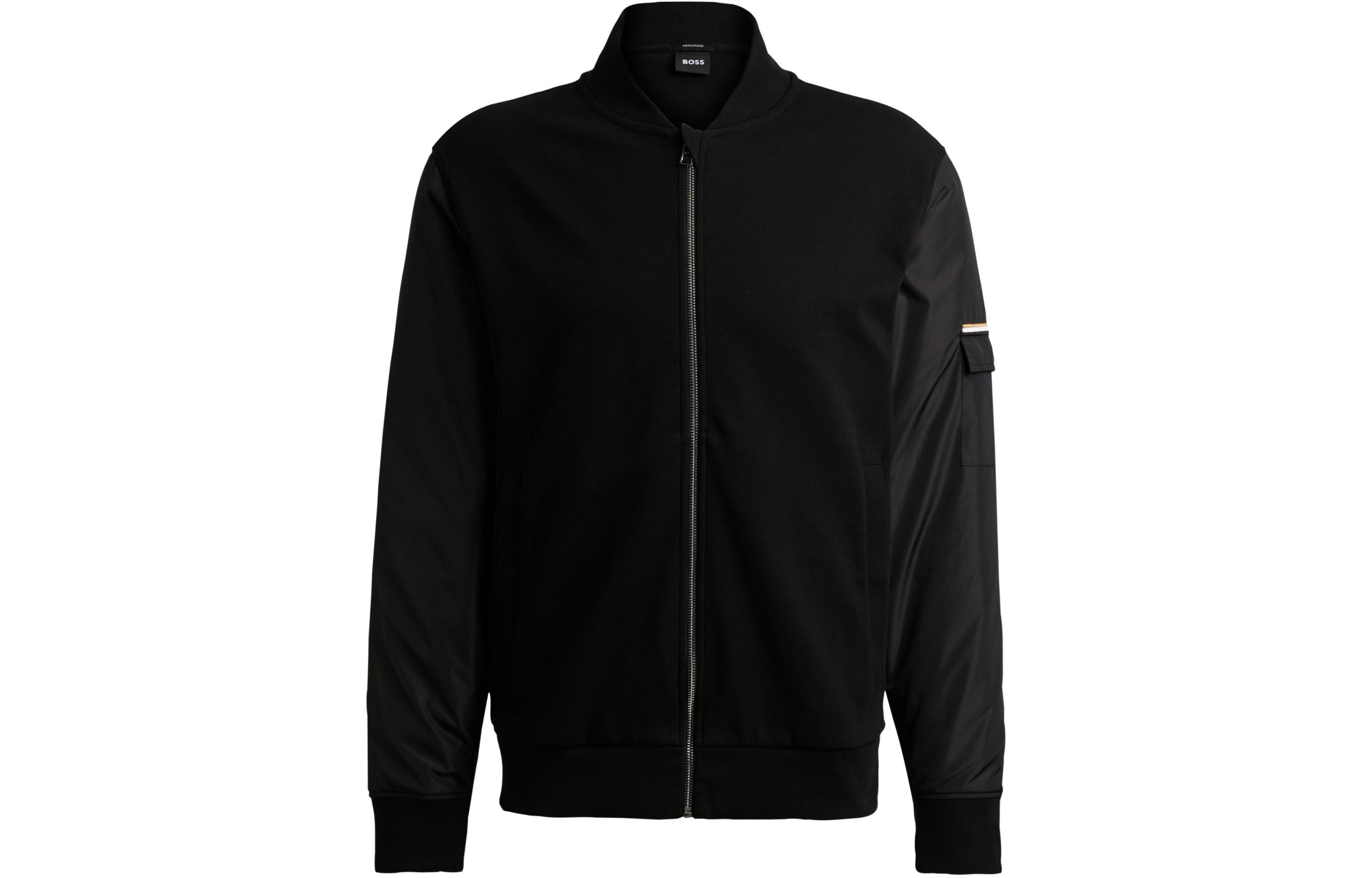 Order Chaqueta Negra con Cremallera y Cuello Beisbolero HUGO BOSS SS24 50520598-001