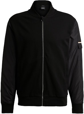 Chaqueta Negra con Cremallera y Cuello Beisbolero HUGO BOSS SS24 50520598-001 Order Chaqueta Negra con Cremallera y Cuello Beisbolero HUGO BOSS SS24 50520598-001