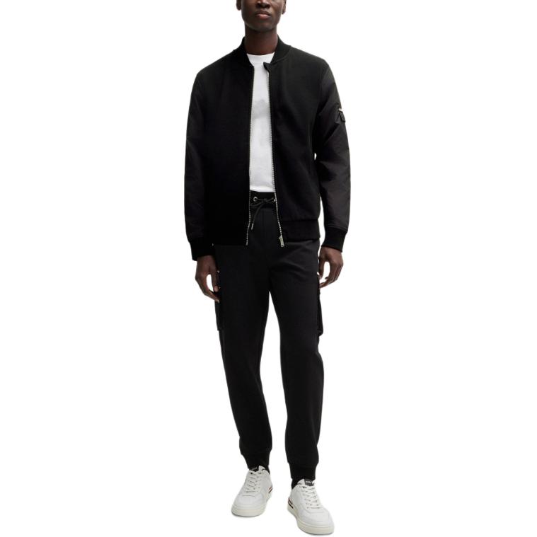 Lookbook Chaqueta Negra con Cremallera y Cuello Beisbolero HUGO BOSS SS24 50520598-001