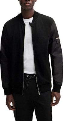 Chaqueta Negra con Cremallera y Cuello Beisbolero HUGO BOSS SS24 50520598-001 Shop Chaqueta Negra con Cremallera y Cuello Beisbolero HUGO BOSS SS24 50520598-001