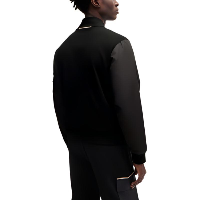 Purchase Chaqueta Negra con Cremallera y Cuello Beisbolero HUGO BOSS SS24 50520598-001