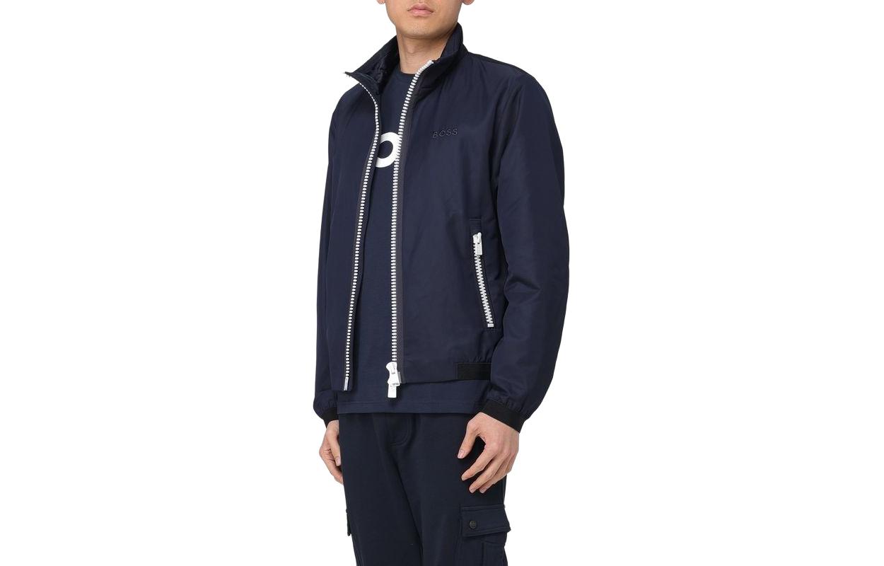 HUGO BOSS SS24  Logo Embroidered Zip-Up Jacket Navy Blue 50505162-404 圖 4