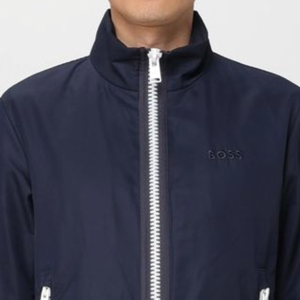 HUGO BOSS SS24  Logo Embroidered Zip-Up Jacket Navy Blue 50505162-404 圖 6