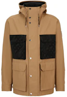 HUGO BOSS SS24 Loose-Fit Khaki Colorblock Letter Pattern Jacket. 50505323-260 HUGO BOSS SS24 Loose-Fit Khaki Colorblock Letter Pattern Jacket. 50505323-260