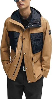 ヒューゴボス SS24 ルーズフィット カーキ カラーブロック ロゴ柄 ジャケット. 50505323-260 Purchase ヒューゴボス SS24 ルーズフィット カーキ カラーブロック ロゴ柄 ジャケット. 50505323-260