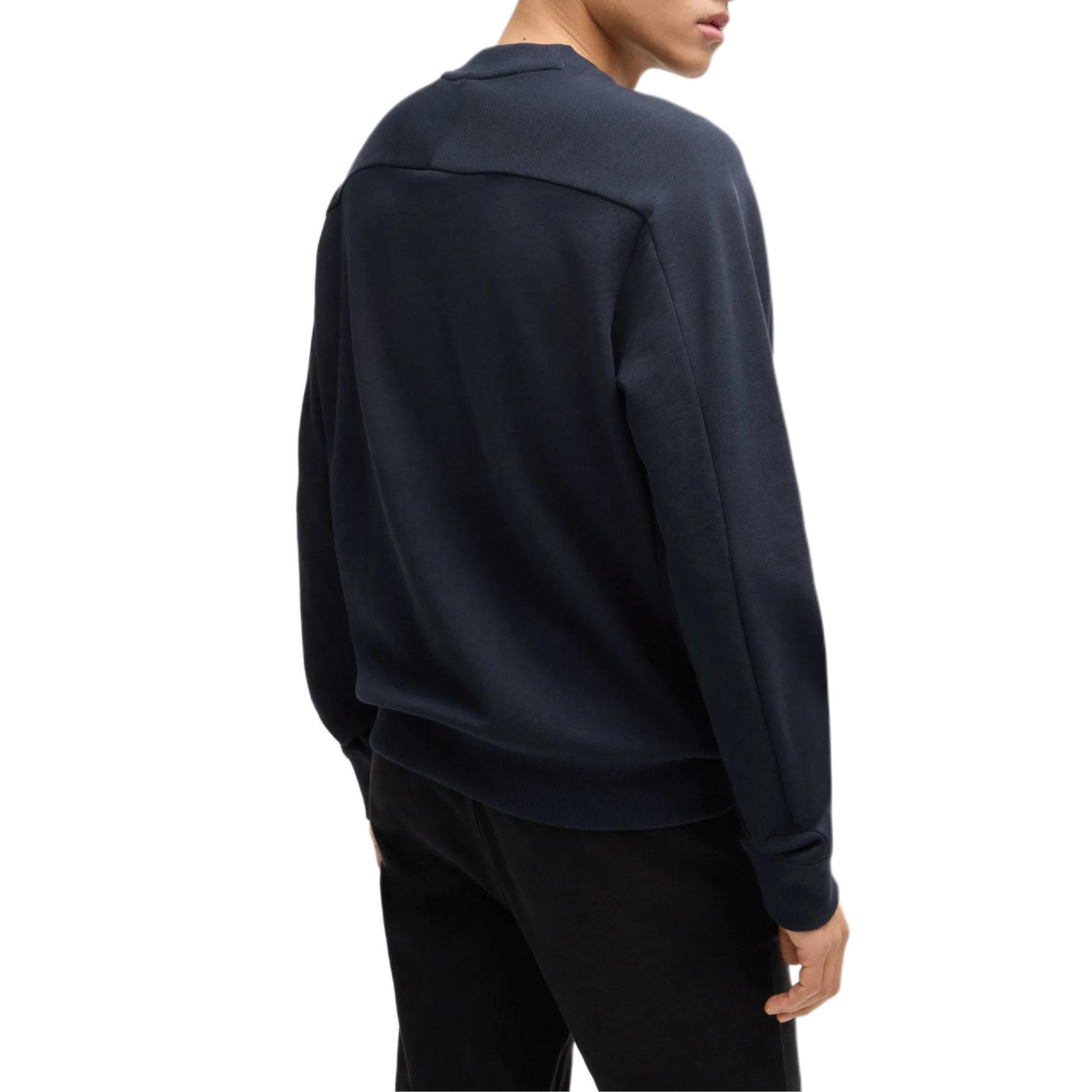 Purchase HUGO BOSS SS24 寬鬆版純色標誌長袖休閒衫 深藍色 50522481-404