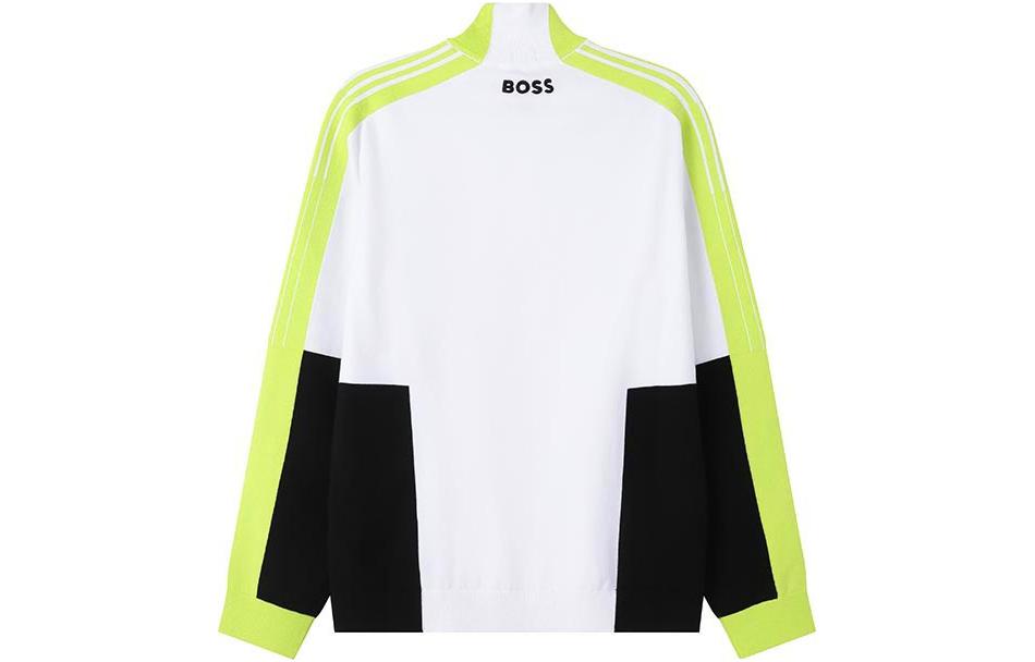 Lookbook HUGO BOSS SS24 多色系高領半拉鏈針織毛衣 綠色系列 50493769-101