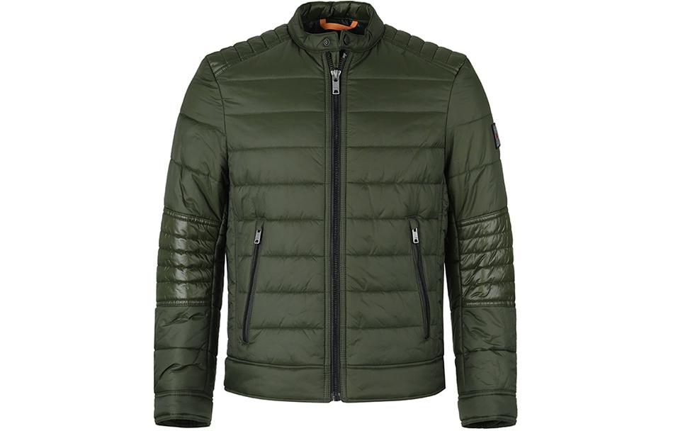 HUGO BOSS SS24  Olive Green Cotton Jacket with Colorblock Stand Collar. 50498609-346 圖 2