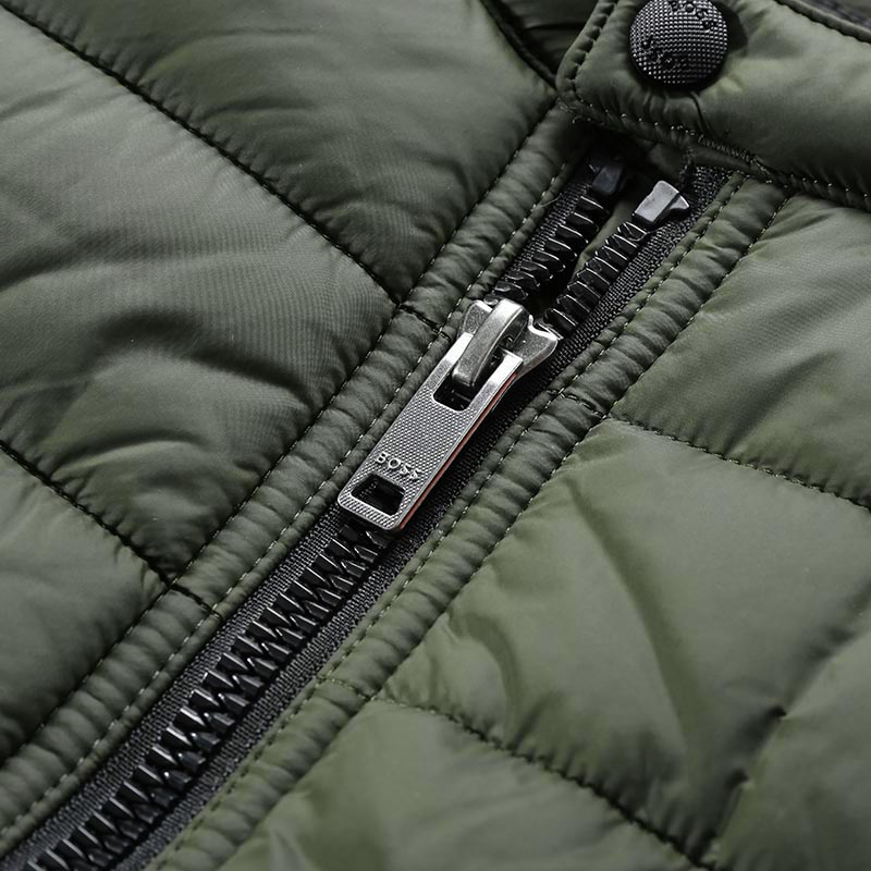 HUGO BOSS SS24  Olive Green Cotton Jacket with Colorblock Stand Collar. 50498609-346 圖 6