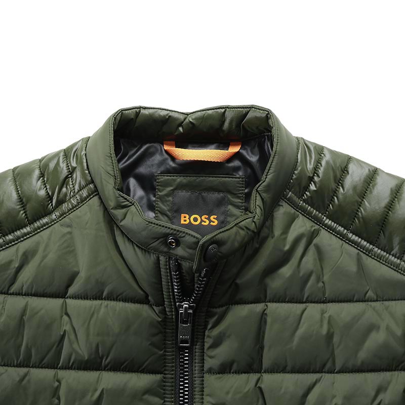 HUGO BOSS SS24  Olive Green Cotton Jacket with Colorblock Stand Collar. 50498609-346 圖 8