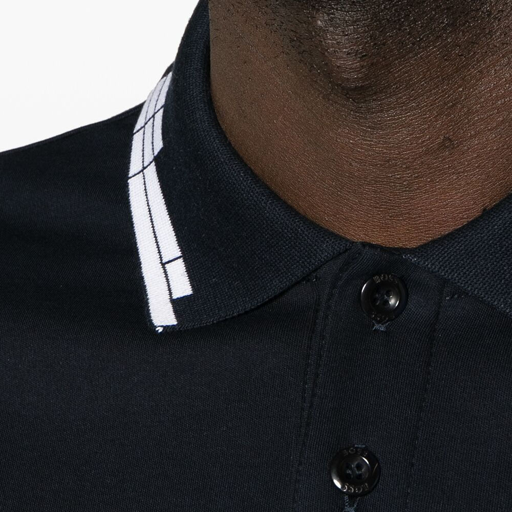 Details for HUGO BOSS SS24 修身版型徽標印花長袖Polo襯衫 深藍色 50512096-402