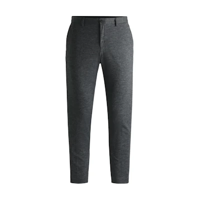 HUGO BOSS SS24 Slim Fit Solid Knit Trousers in Dark Gray. 50529318-021
