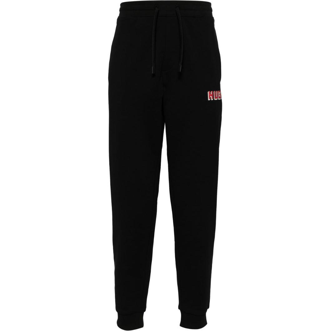 HUGO BOSS SS24  Slim Tapered Logo Print Knit Joggers Black 50516657-001