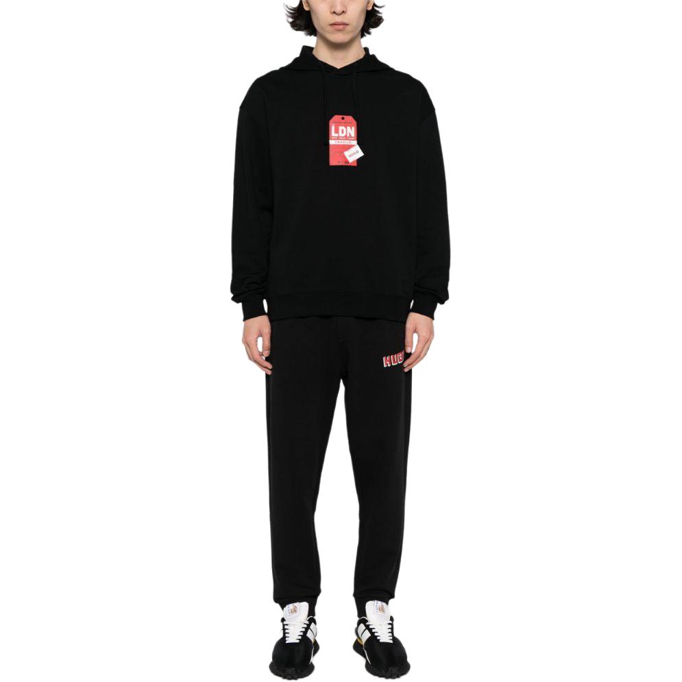 Details for HUGO BOSS SS24  Slim Tapered Logo Print Knit Joggers Black 50516657-001