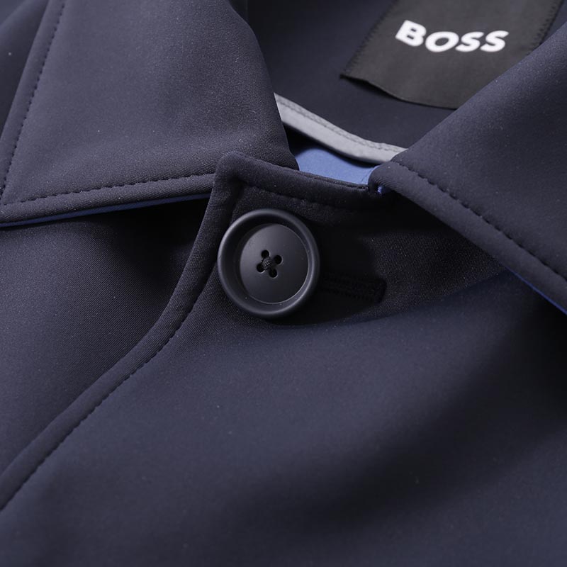 Sizing HUGO BOSS SS24 海軍藍長版紐扣大衣 50508204-405
