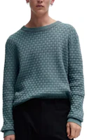 Shop HUGO BOSS SS24 經典圓領長袖衛衣 深綠色 50504395-307