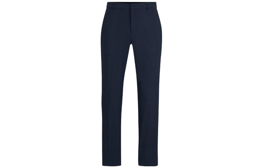 HUGO BOSS SS24  Solid Mid-Rise Slim Fit Casual Pants Navy Blue 50509540-404