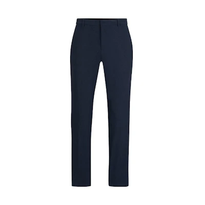 HUGO BOSS SS24 Solid Mid-Rise Slim Fit Casual Pants Navy Blue 50509540-404