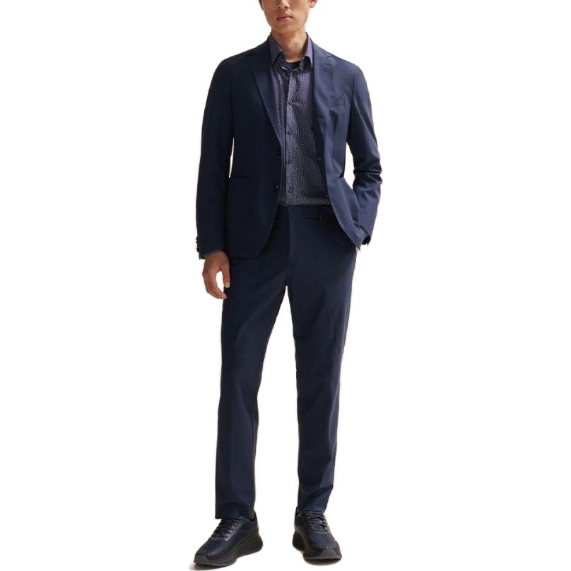 Lookbook HUGO BOSS SS24 海軍藍修身版型中腰休閒長褲 50509540-404