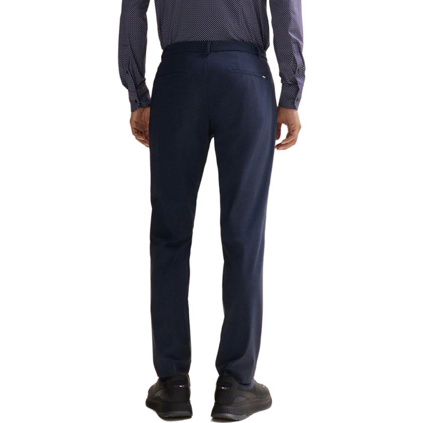 Shop HUGO BOSS SS24 海軍藍修身版型中腰休閒長褲 50509540-404