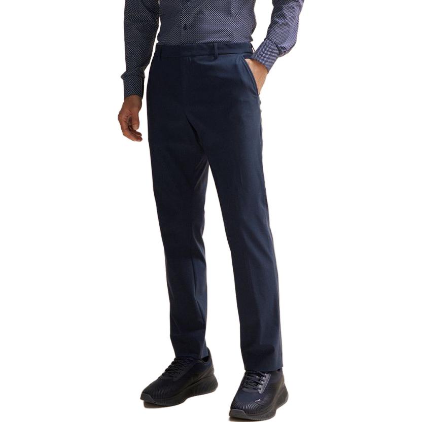 Purchase HUGO BOSS SS24 海軍藍修身版型中腰休閒長褲 50509540-404