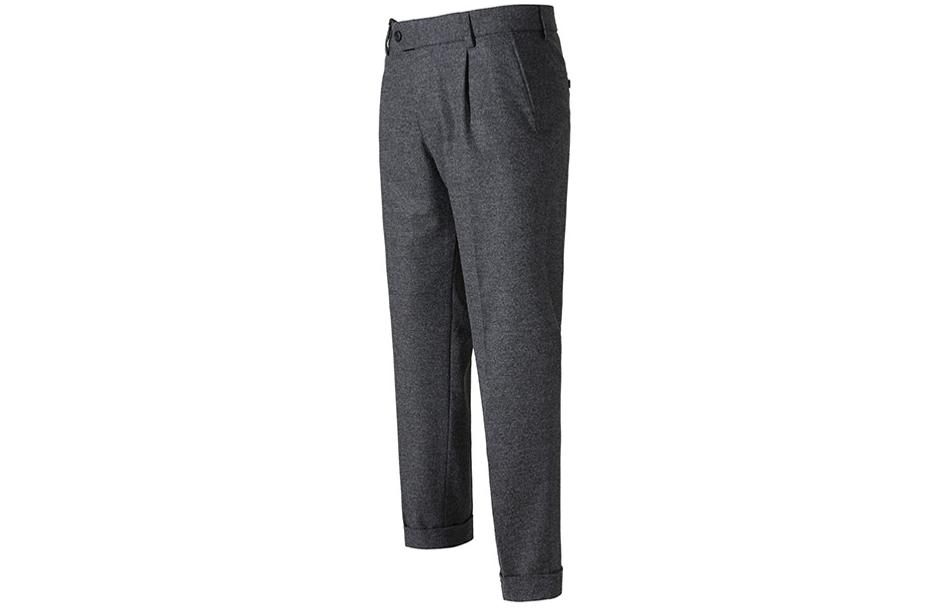 Shop HUGO BOSS SS24  Solid Pleated Tapered Casual Pants Dark Grey 50502548-021
