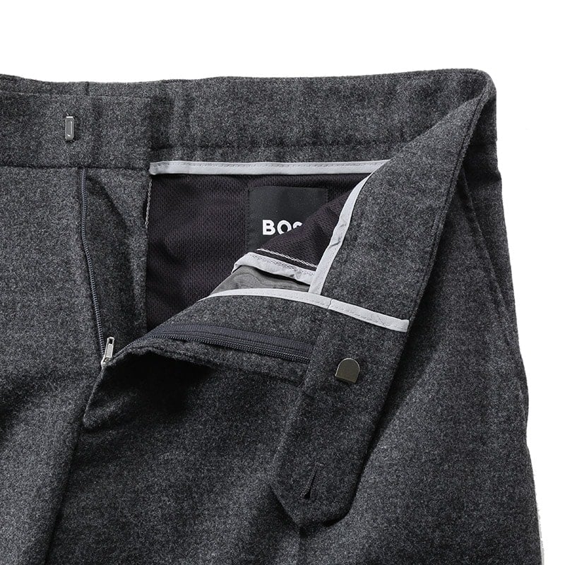 Sizing HUGO BOSS SS24  Solid Pleated Tapered Casual Pants Dark Grey 50502548-021