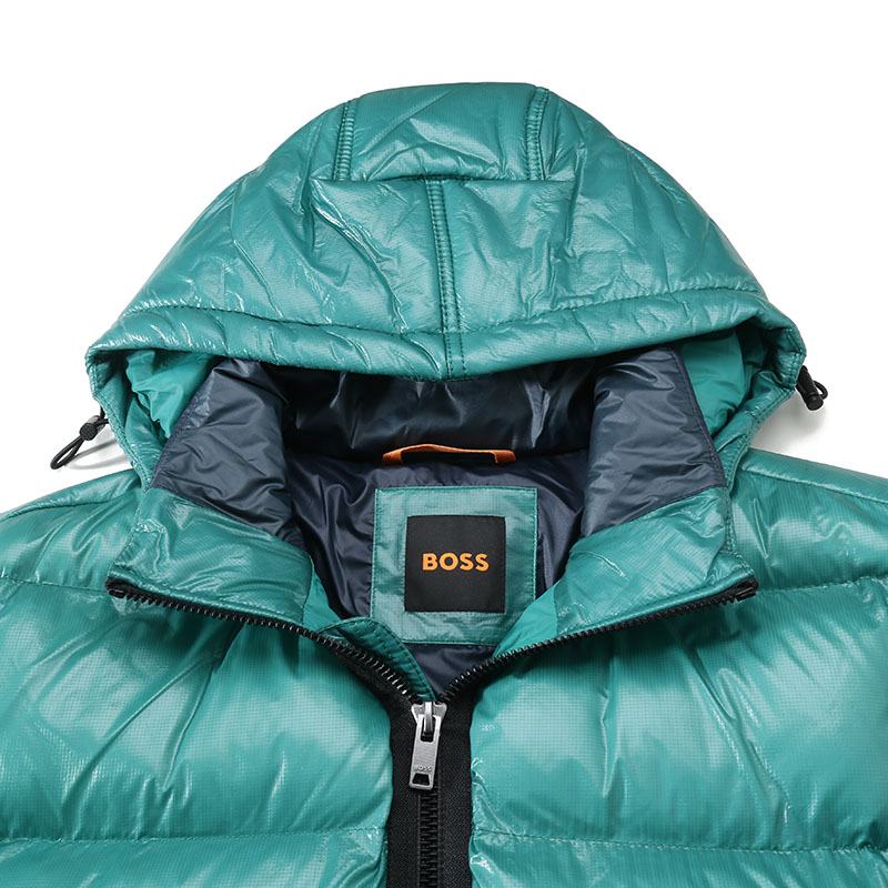 HUGO BOSS SS24  Solid Quilted Hooded Zip Cotton Jacket Green. 50498234-303 圖 5