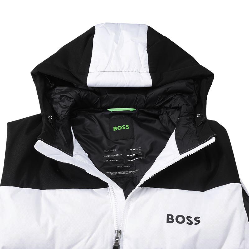 HUGO BOSS SS24  White Water-Repellent Down Hooded Vest Jacket in Green Series. 50497645-100 圖 4