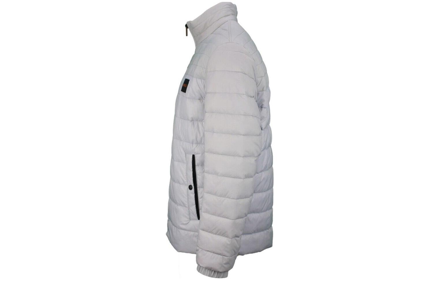 Shop HUGO BOSS SS24 灰色長袖Logo拉鍊外套 50496766-050