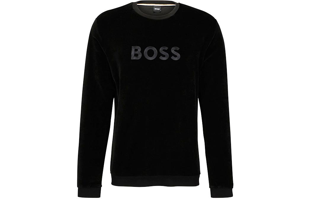 HUGO BOSS SS24 Black Crewneck Pullover Sweatshirt with Logo Print 50485863-003 圖 2