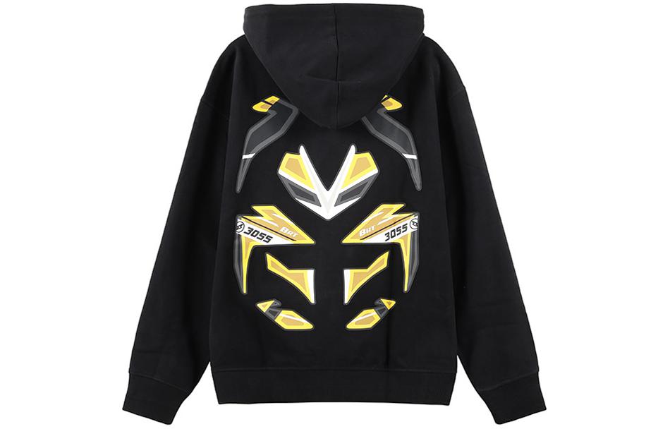 HUGO BOSS SS24 Black Hoodie with Letter Pattern Print and Fleece Lining 50497143-001 圖 3