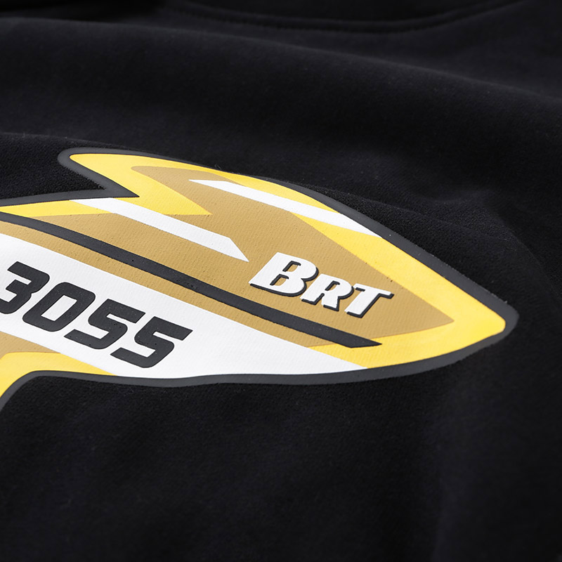 HUGO BOSS SS24 Black Hoodie with Letter Pattern Print and Fleece Lining 50497143-001 圖 5