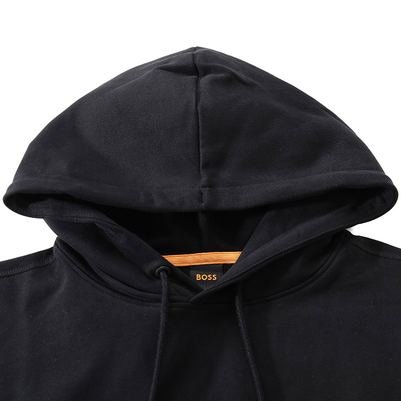 HUGO BOSS SS24 Black Hoodie with Letter Pattern Print and Fleece Lining 50497143-001 圖 7