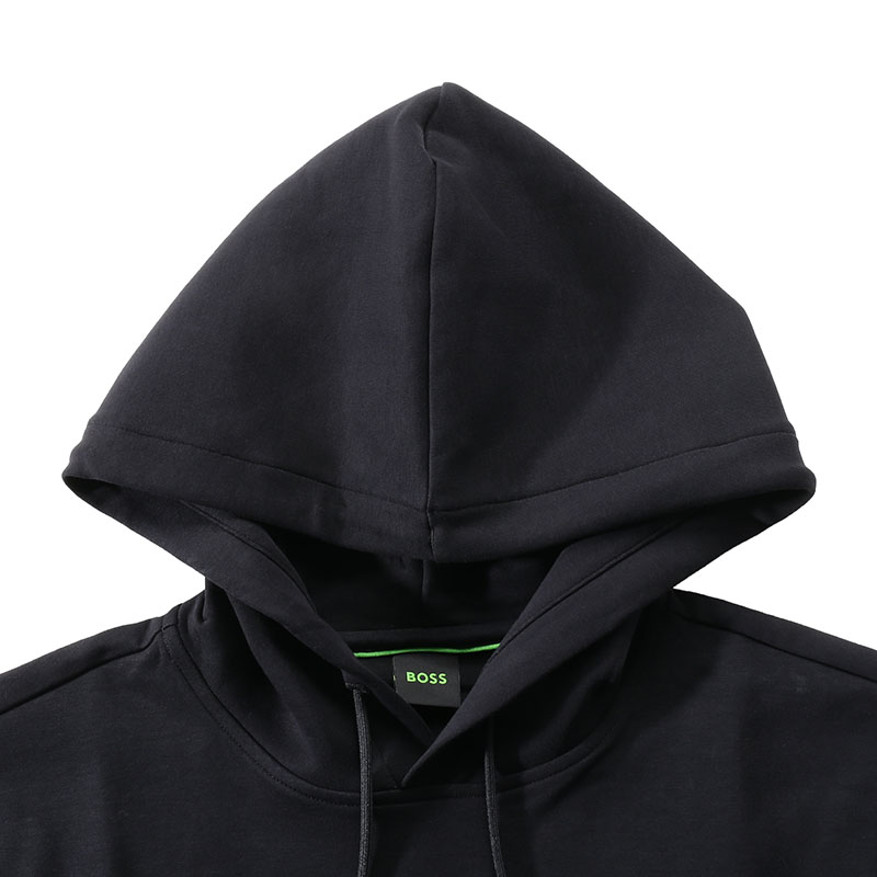 HUGO BOSS SS24 Black Hoodie with Solid Logo Print 50506130-001 圖 5