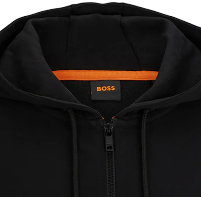 HUGO BOSS Jaket Hoodie Oversized Logo Hitam SS24 50508249-001 Lookbook HUGO BOSS Jaket Hoodie Oversized Logo Hitam SS24 50508249-001