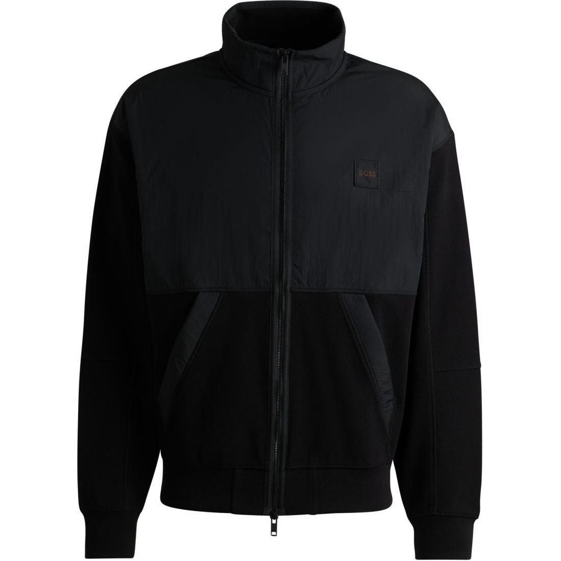 HUGO BOSS SS24 Black Logo Zip-Up Casual Jacket 50519194-001