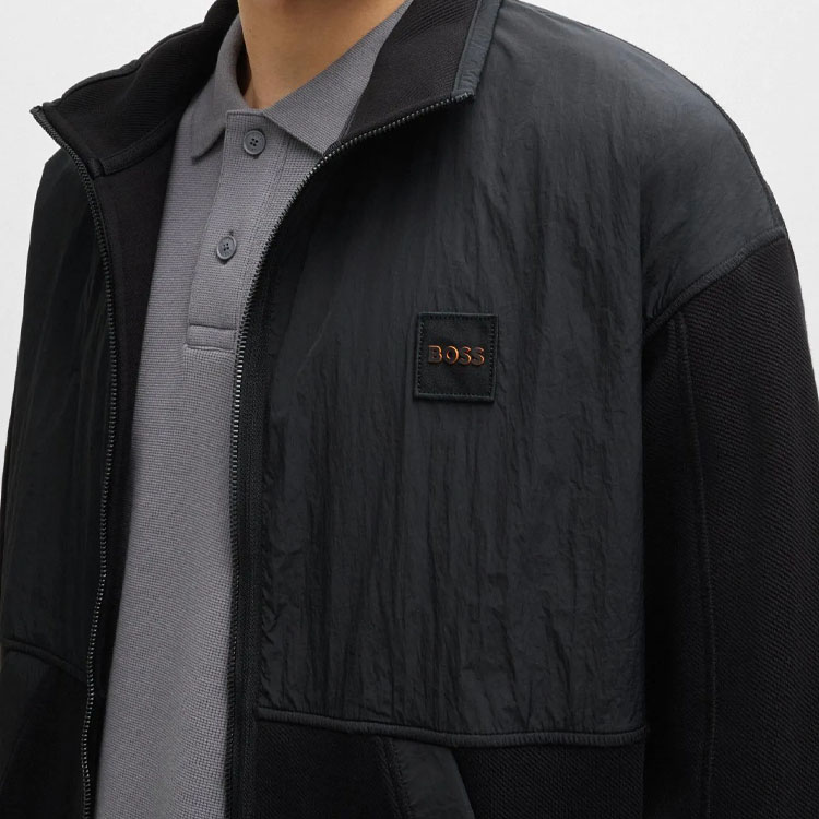 Purchase HUGO BOSS SS24 Jaket Kasual Zip-Up Logo Hitam 50519194-001