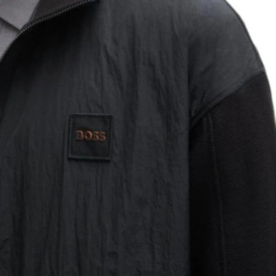 HUGO BOSS SS24 Jaket Kasual Zip-Up Logo Hitam 50519194-001 Cheap HUGO BOSS SS24 Jaket Kasual Zip-Up Logo Hitam 50519194-001